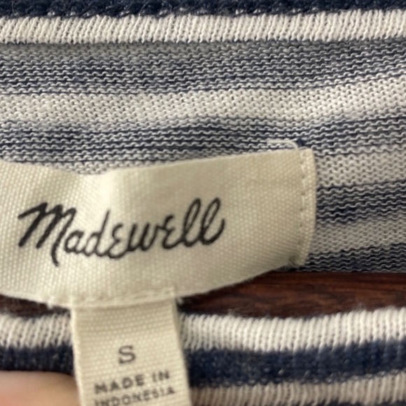 Madewell Women's Striped Long Sleeve Knot-Front Shirt Everyday Linen Blend Small - Picture 4 of 8